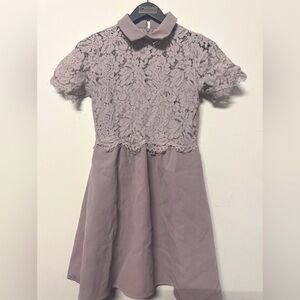 Elegant Lace Kids Dress in Lavender